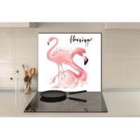 K&uuml;chenr&uuml;ckwand Glas 65x60 Spritzschutz Herd Sp&uuml;le Fliesenschutz Flamingo Pink
